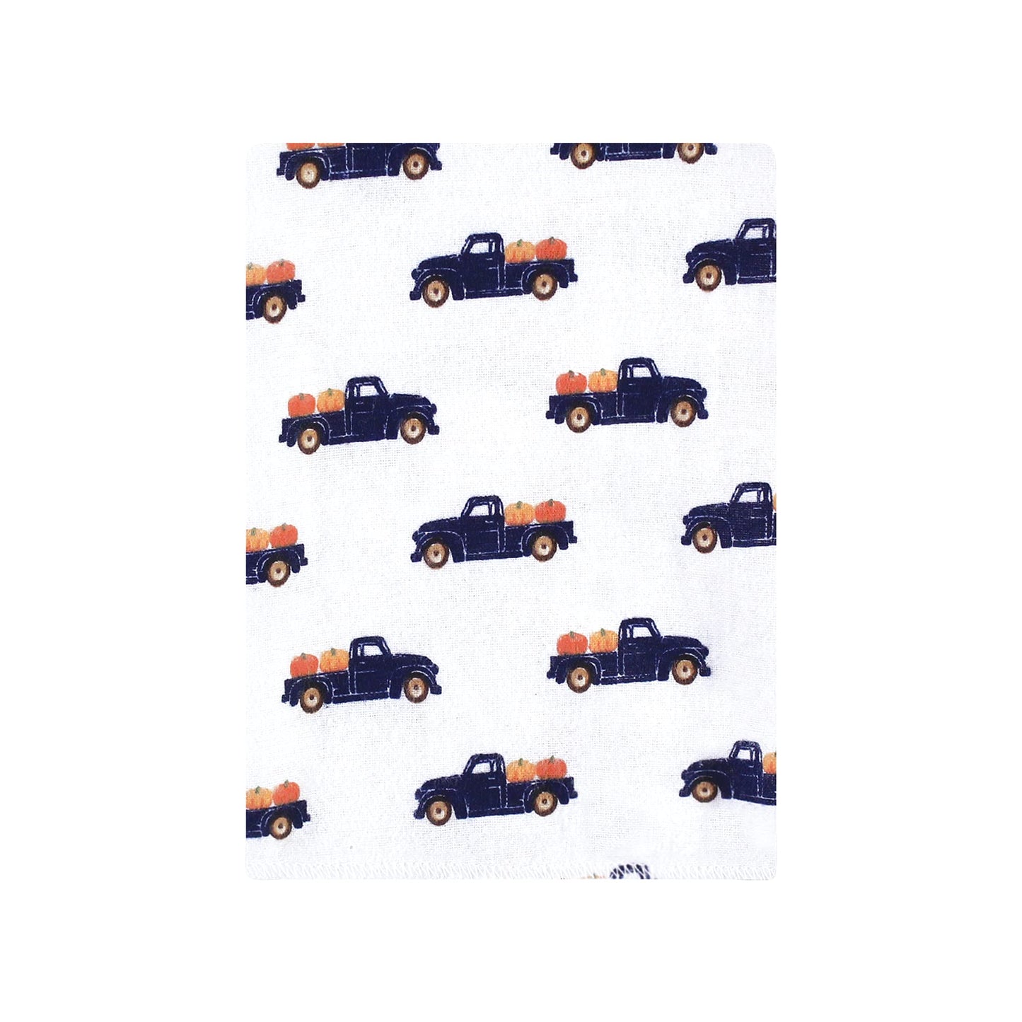 Hudson Baby Unisex Baby Cotton Flannel Burp Cloths Bundle, Pumpkin Truck, One Size