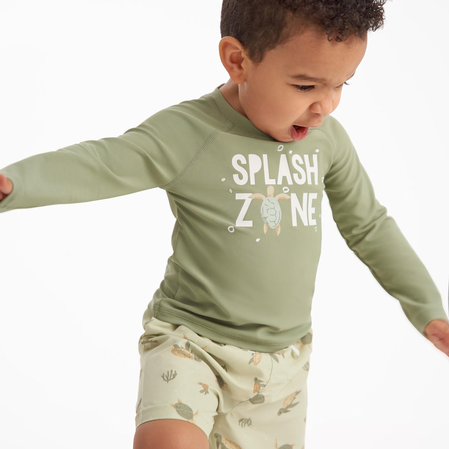 Gerber Baby Boy'S Toddler Long Sleeved Rashguard Swim Bathing Suit Set, Turtles, 3T