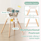 Baby Joy High Chair, 6 In 1 Convertible Wooden Highchair For Babies & Toddlers With Adjustable Legs, Double Removable Tray, Safe