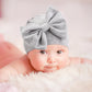 Bqubo Newborn Baby Hats Mittens Set Hospital Hat Beanie Infant Bow Hats Baby Cotton Gloves No Scratch Mittens For 0-6 Months