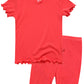 Vaenait Baby Infant Kids Toddler Short Sleeve Sleepwear Pajamas 2Pcs Set Shirring Hotpink L
