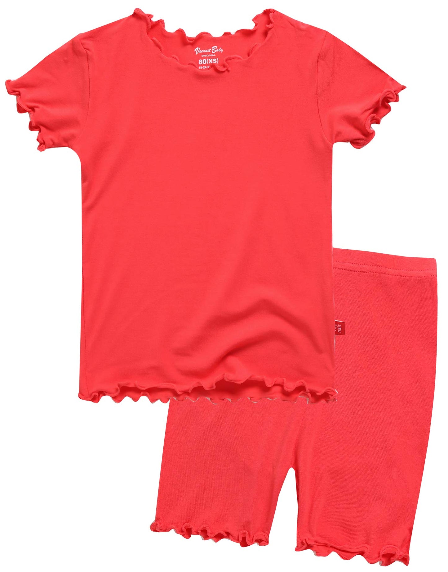 Vaenait Baby Infant Kids Toddler Short Sleeve Sleepwear Pajamas 2Pcs Set Shirring Hotpink L