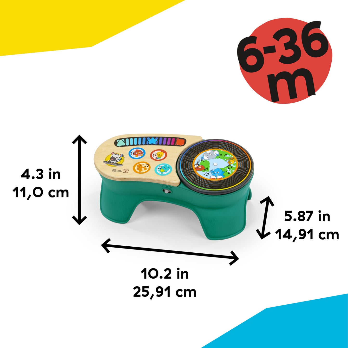 Baby Einstein + Hape DJ Discovery Musical Toy Turntable, Ages 6 Months and Up