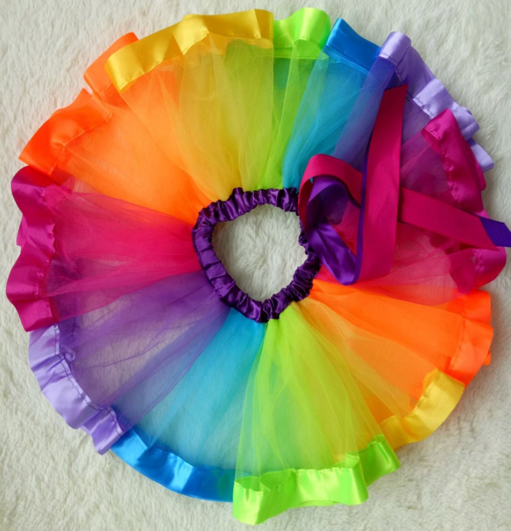 Lylkd Little Girls Layered Rainbow Tutu Skirts With Unicorn Horn Headband