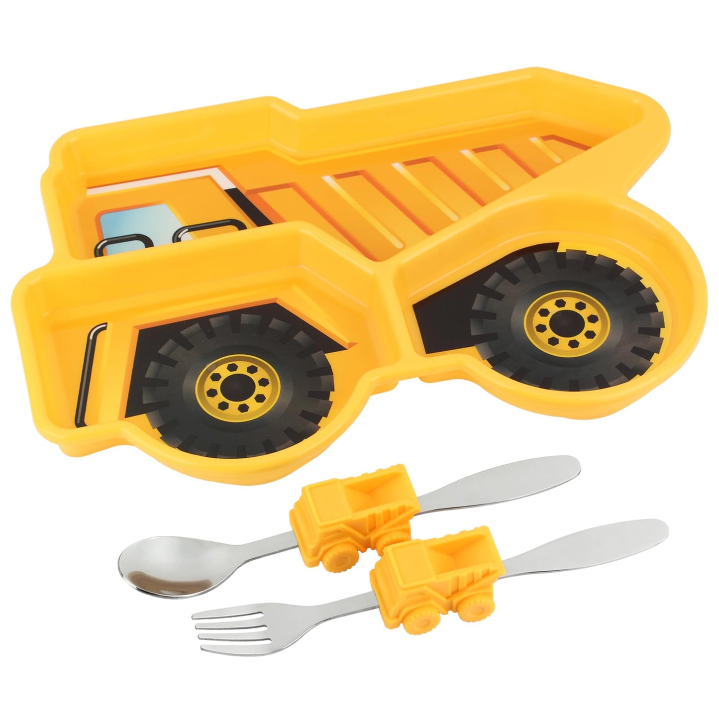 Funwares Engaging Kids' Dinnerware Set: Durable, Divided Plate, Ideal For Picky Eaters, Educational Mealtime, Easy Cleaning, Gif