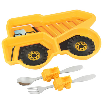 Funwares Engaging Kids' Dinnerware Set: Durable, Divided Plate, Ideal For Picky Eaters, Educational Mealtime, Easy Cleaning, Gif
