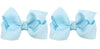 Zoonai 3 Inch Baby Girl Hair Bows Boutique Hair Clip Teens Toddlers Hairpin Headwear - Set Of 2 (Light Blue)
