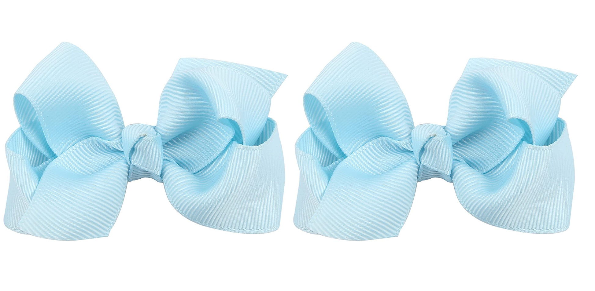 Zoonai 3 Inch Baby Girl Hair Bows Boutique Hair Clip Teens Toddlers Hairpin Headwear - Set Of 2 (Light Blue)