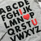 Mrocioa Valentine'S Day Outfit Alphabet Abc I Love U Shirt Toddler Boys Girls Sweatshirt Kids Long Sleeve Tops Grey 3T