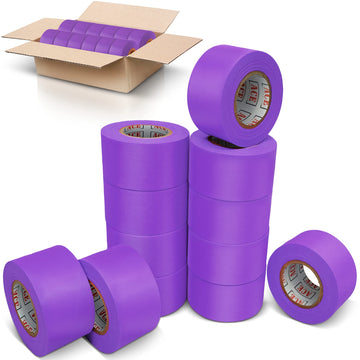 Purple Flagging Tape 12 Pack - Non-Adhesive - 15 Width, 150 Length, 2 Mil - Marking Tape For Trees, Plastic Ribbon For Branches