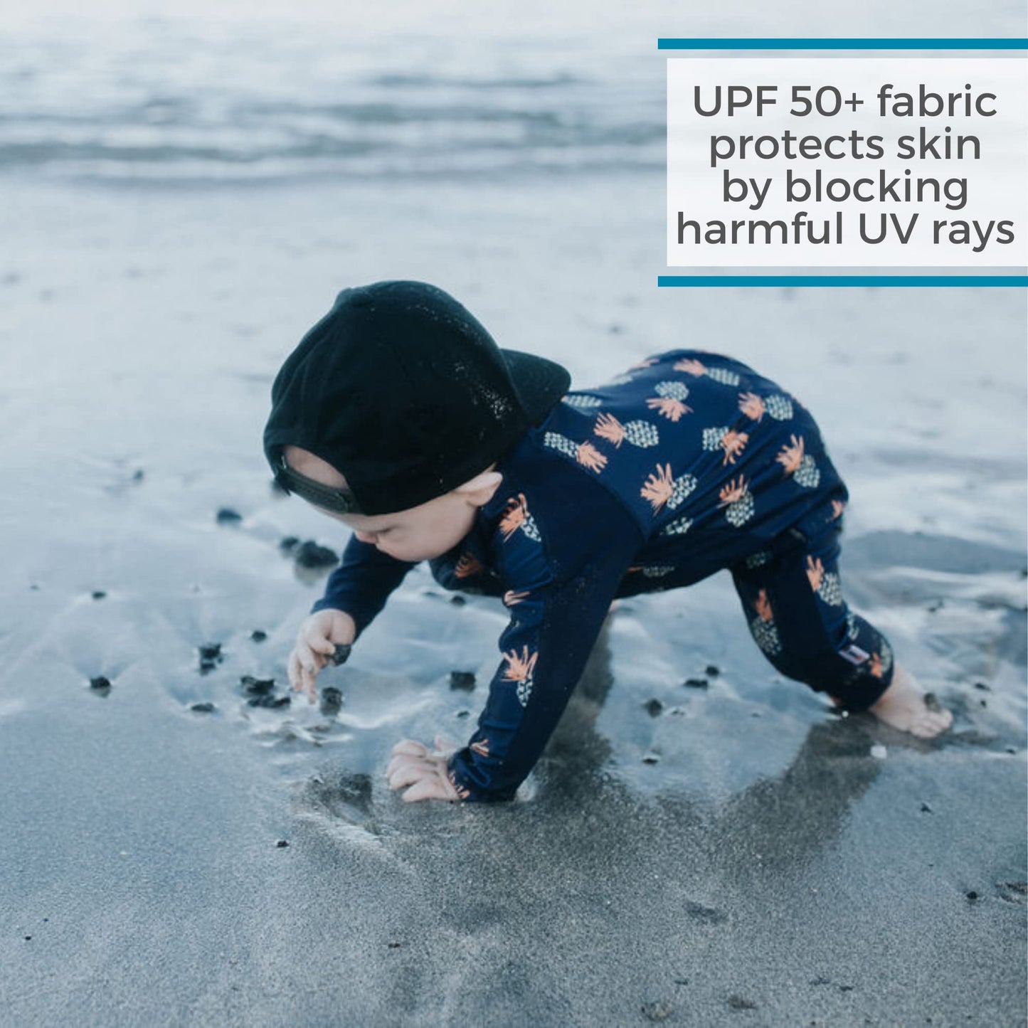 Swimzip Boys' Long-Sleeve Upf 50+ Swimsuit For Baby, Toddler, & Little Boys Pineapples