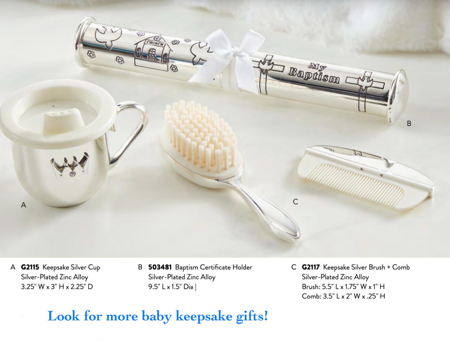 Stephan Baby Keepsake Gifts - Engraved Baby Baptismal Certificate Holder, Personalize-Able, 9.5-Inch, Silver Plated