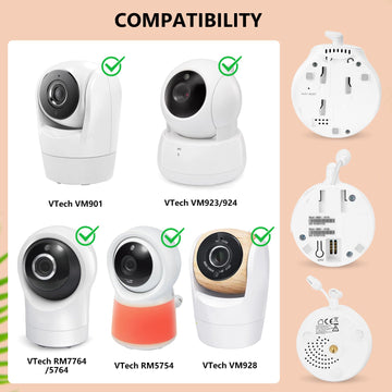Adjustable Baby Monitor Mount For Vtech Vm901/Vm924/Vm928/Vm923/Rm7764/Rm5764/Rm5754 Baby Monitor, Flexible Tripod Holder For Cr