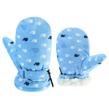 Bavst Toddler Waterproof Mittens Fleece Lined Baby Boys Girls Winter Warm Glove Kids Snow Infant Ski Mitten For 3M-5T (Little Wh
