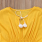 Douhoow Toddler Baby Girls Swim Cover-Up Beach Sundress Summer Poncho Rash Guards (Yellow, 6-12M)