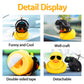 wonuu Rubber Duck Car Ornaments Cool Yellow Duck Car Dashboard Decorations Squeaky Glasses Duck with Propeller Helmet for Car cc