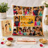 GiftsOnn Personalized Cushion for Brother with Message & Photo | Rakshabandhan Pillow | Custom Pillow from Sister | Rakhi Specia
