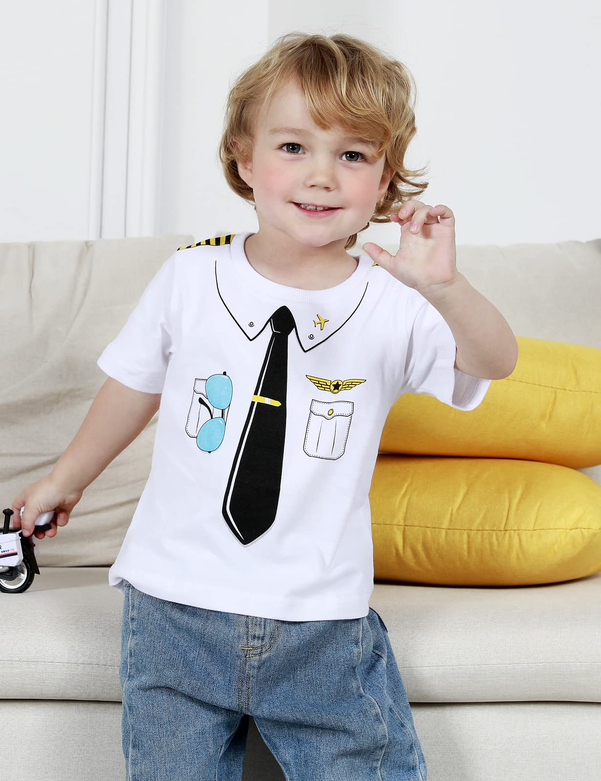 Cosland Toddler Halloween Shirt Baby Boys Pilot T-Shirt 5T