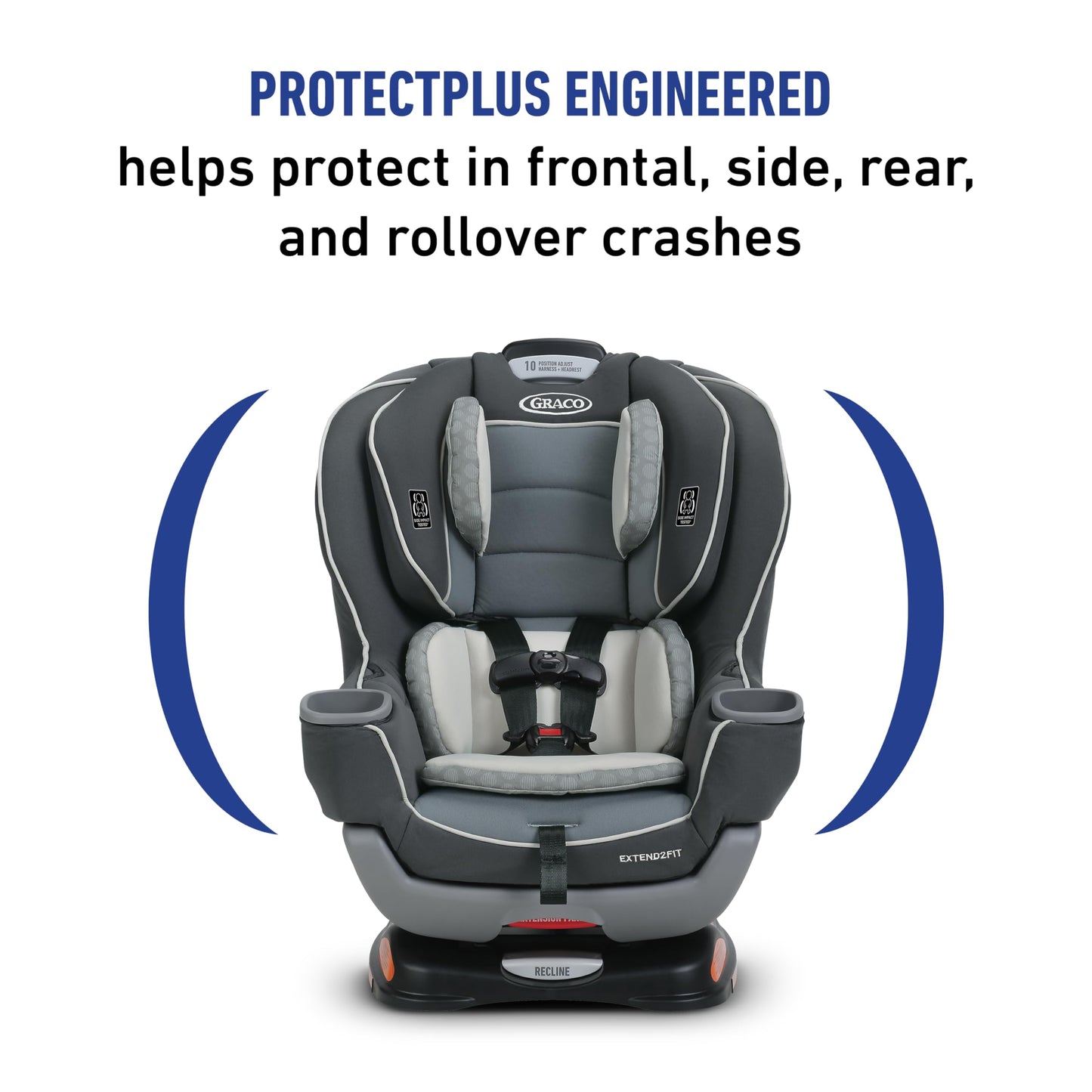 Graco Extend2Fit Kenzie, 2-in-1 Convertible Car Seat for Infants to Toddlers with Advanced Safety Features