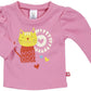 Zutano Baby Girls' Pretty Kitty L/S Fitted Tee - Hot Pink - 12 Months