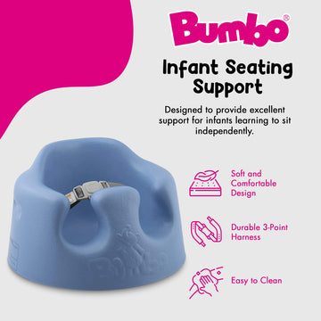 Bumbo Floor Seat Baby Sit Up Chair, Baby Sitting Support For 3 To 12 Months With 3 Point Adjustable Safety Harness And Rounded B