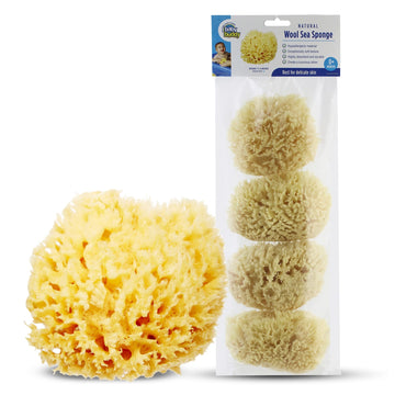 Baby Buddy Natural Wool Sea Sponge, Newborn Bath Time Essential, Ultra Soft For Delicate Skin, Hypoallergenic And Biodegradable,