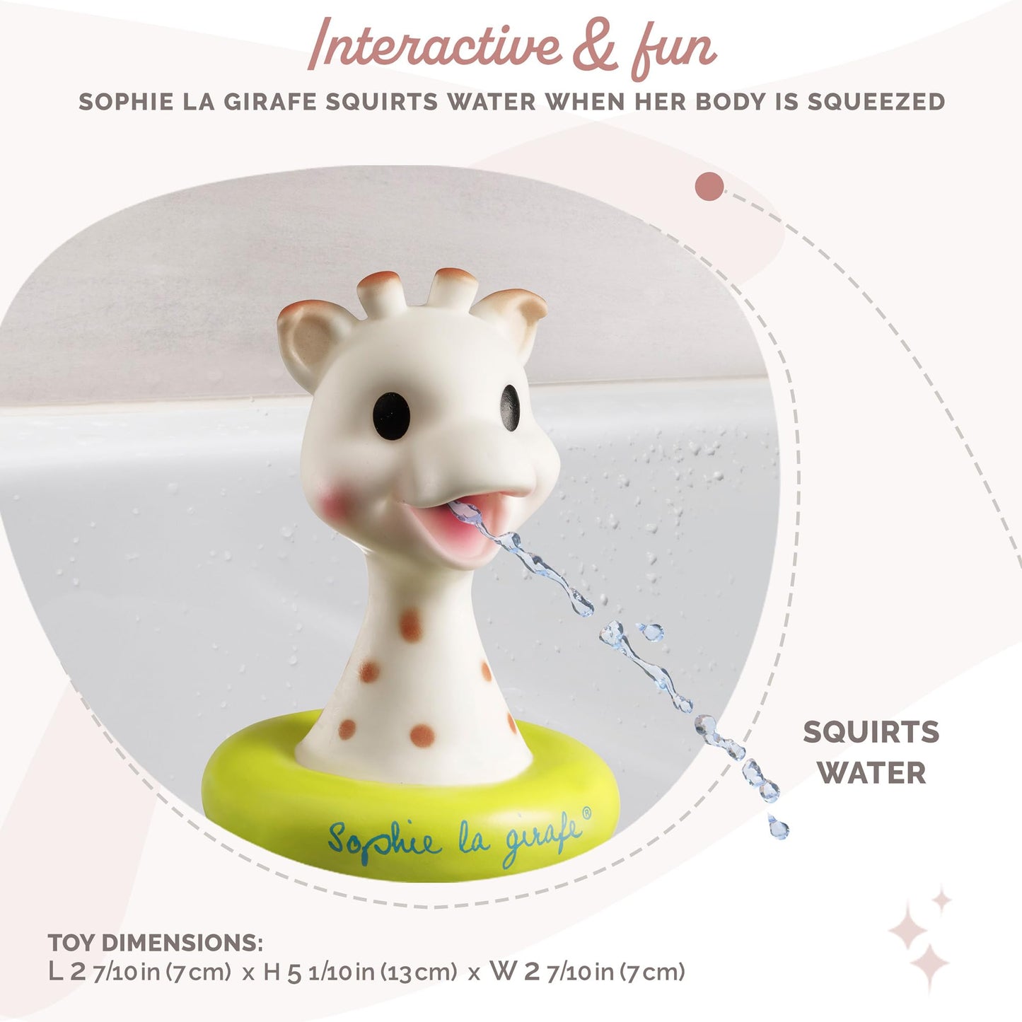 Sophie la girafe, Fresh Touch | Bath Toy | Colors May Vary (Blue or Yellow) | Fun Toy That Floats & Sprays Water When Pressed