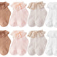 Qandsweet Baby Girls' Eyelet Flower Socks Ankle Sock For Newborn Infant Toddlers Kids (0-12 Months, Mesh -8Pairs)