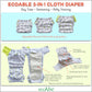 Hybrid Cloth Diaper - Reusable Training Pants, Swim Diaper, Special Needs Briefs, Fits From Baby Up To 10 Years (Size 3, Cloud)