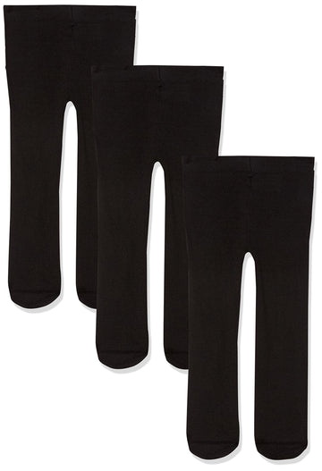 Luvable Friends Baby Girls' Nylon Tights, Black, 9-18 Months Us