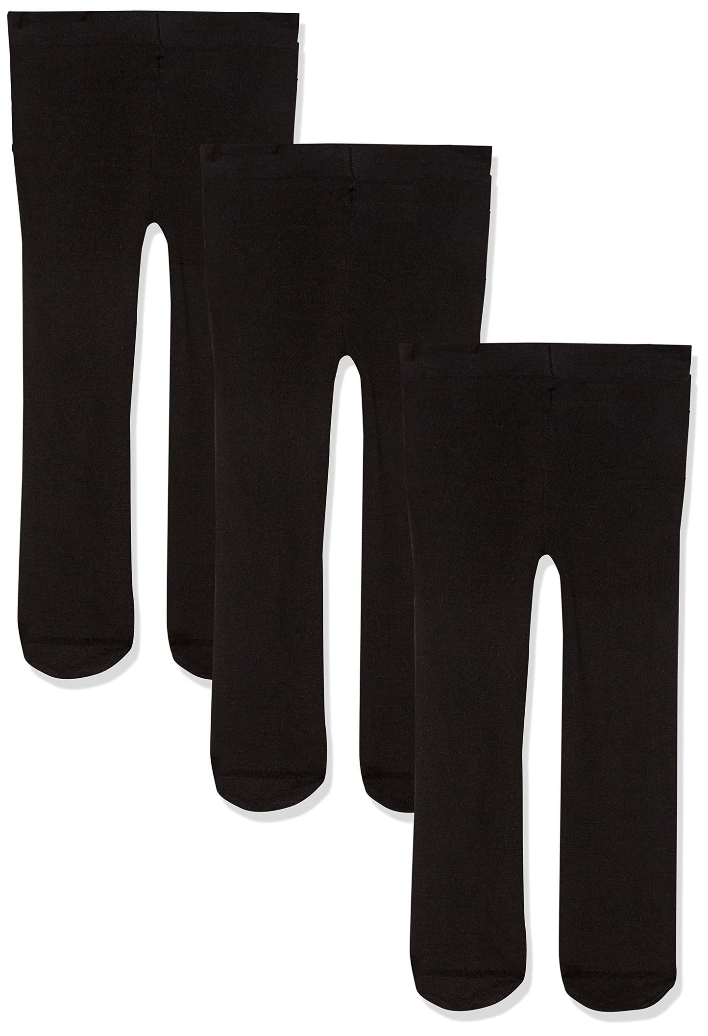 Luvable Friends Baby Girls' Nylon Tights, Black, 2T-4T
