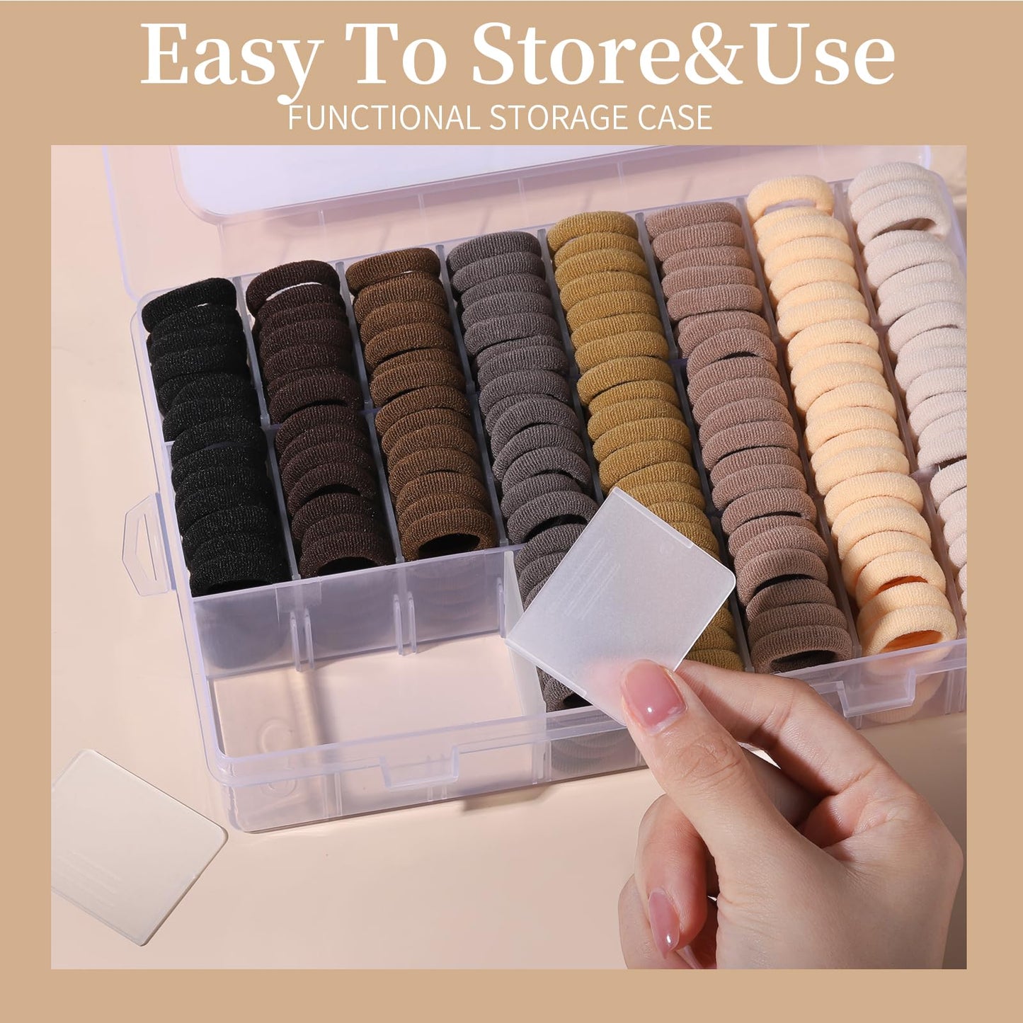 Ygdz Baby Hair Ties, 280 Pcs Hair Accessories For Girls, Toddler, Kids, Cotton Elastics Hair Bands With Organizer Box, Seamless