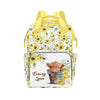 Workvalor Personalized Diaper Backpack for Mom, Custom Highland Cow Sunflower Diaper Bag with Name Customized Nappy Bags Travel 