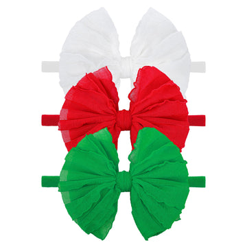 Lanmerry Christmas Baby Girl Headbands With Bows Elastic Headbands Newborn Lace Hair Bow Hair Accessories Newborn Infant Toddler