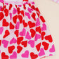 Hoyuwak Outfit For Toddler Pink Ruffled Long Sleeve Striped Shirt Top And Heart Printed Skirt Set For Valentine'S Day