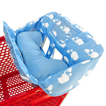 Soft Pillow Attached 2-In-1 Shopping Cart And High Chair Cover For Baby~Padded~Fold'N Roll Style~Portable With Free Carry Bag (B