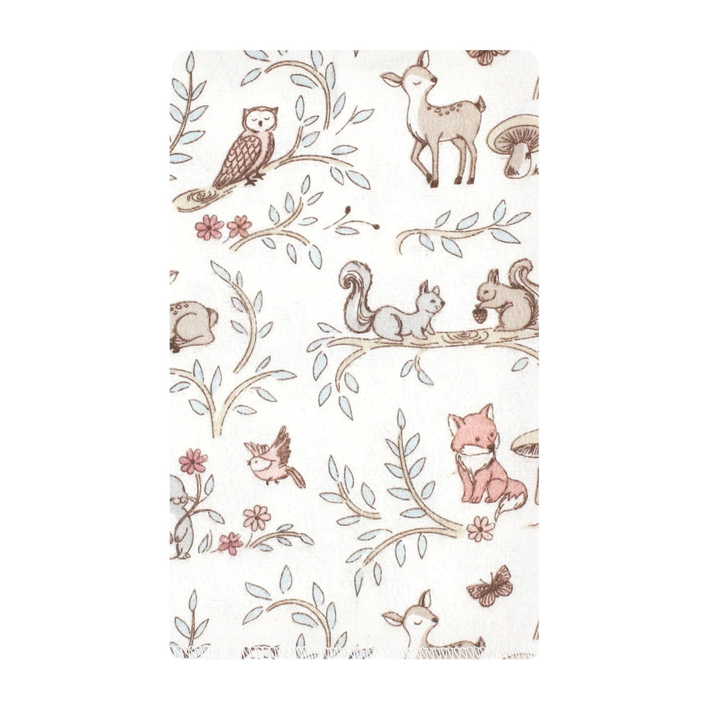 Hudson Baby Unisex Baby Cotton Flannel Burp Cloths 10-Pack, Girl Woodland Pals, One Size