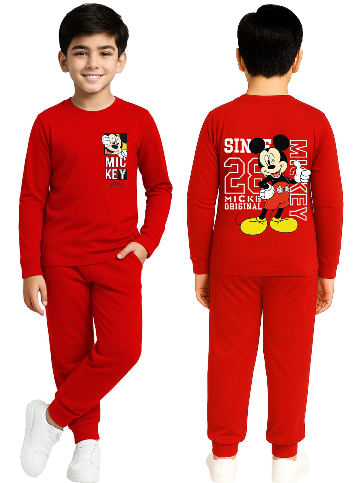 Kuchipoo  Disney Boys Regular Fit Cotton TShirt and Trackpant Set (DKUCTSUT126, 910 Years, MultiColored)