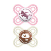 Mam Perfect Baby Pacifier, Patented Nipple, Developed With Pediatric Dentists & Orthodontists, Girl, 0-3 Months (Pack Of 2)