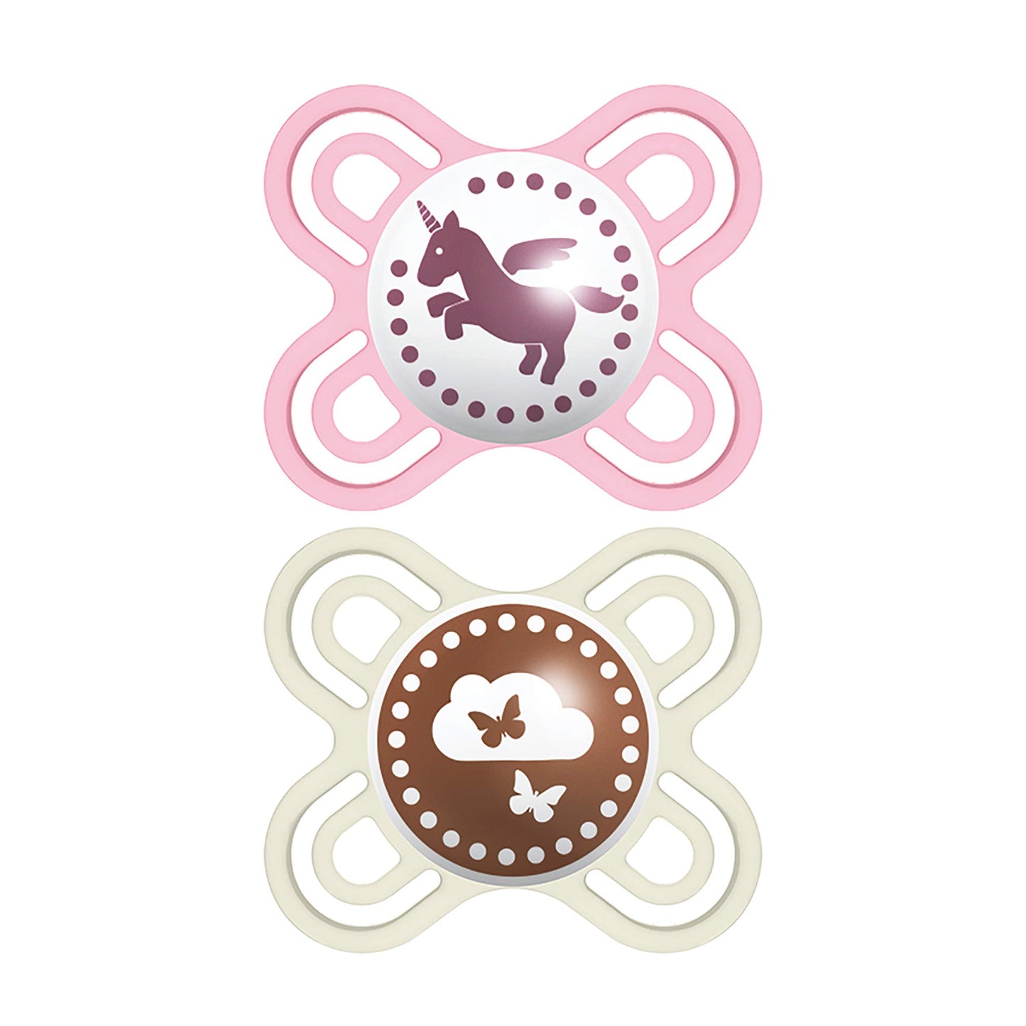 Mam Perfect Baby Pacifier, Patented Nipple, Developed With Pediatric Dentists & Orthodontists, Girl, 0-3 Months (Pack Of 2)