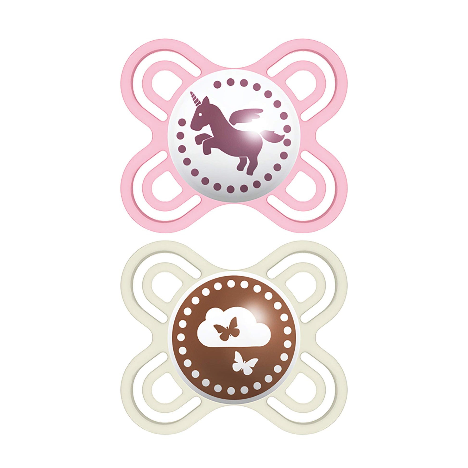 Mam Perfect Baby Pacifier, Patented Nipple, Developed With Pediatric Dentists & Orthodontists, Girl, 0-3 Months (Pack Of 2)