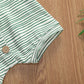 Iddolaka Newborn Summer Baby Boy Girl Romper Bodysuit Jumpsuit Playsuit One Piece Outfit Clothes (Short Sleeve Green White, 12-1