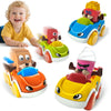 HISTOYE Toy Cars for Toddlers 4 Pack Push to Go Friction Dessert Cars Set Baby Racing Vehicles for 2 3 Year Old Boys Girls Push 