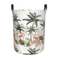 Pevtufa Flamingo Palm Trees Foldable Laundry Basket Organizer,Fabric Clothes Toy Storage Basket Nursery Hamper Storage Bin For H
