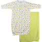 Bambini Print Infant Gown And Recieving Blanket - Newborn