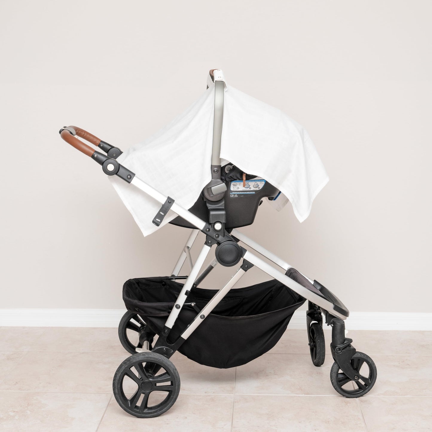 100% Organic Cotton Muslin Car Seat Cover For Babies - Lightweight, Breathable Infant Car Seat Canopy To Protect From Sunlight A