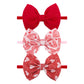 Yanjie Nylon Valentines Bows For Baby Girls Red Heart Bow Headband Newborn Toddler Infant Hot Pink Hair Bow Valentines Day Headb