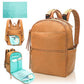 Mominside Diaper Bag Backpack With 6 Insulated Pockets, Leather Baby Bag For Mom Dad, Baby Registry, 18 Pockets, Changing Pad, S