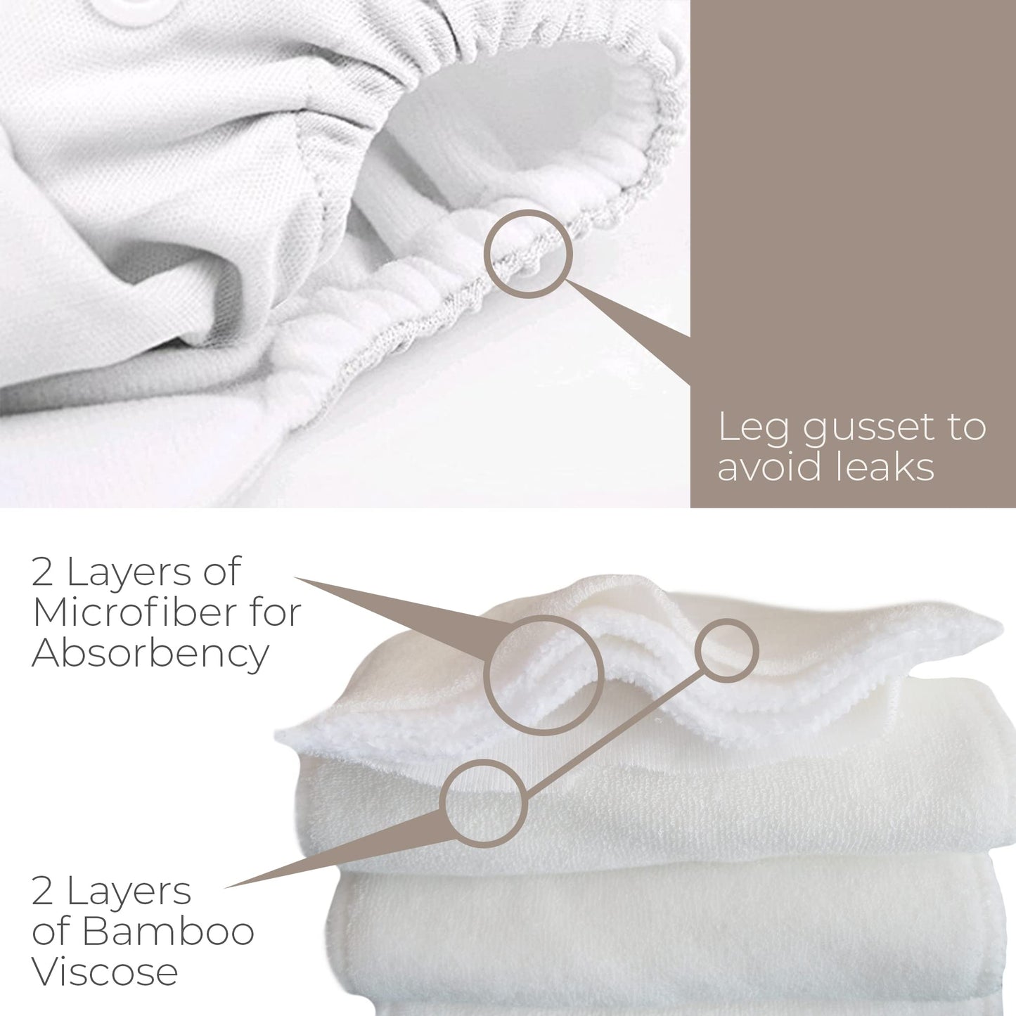 The Hollywood Hotel 4-Pack Cloth Pocket Diapers with 4 Inserts