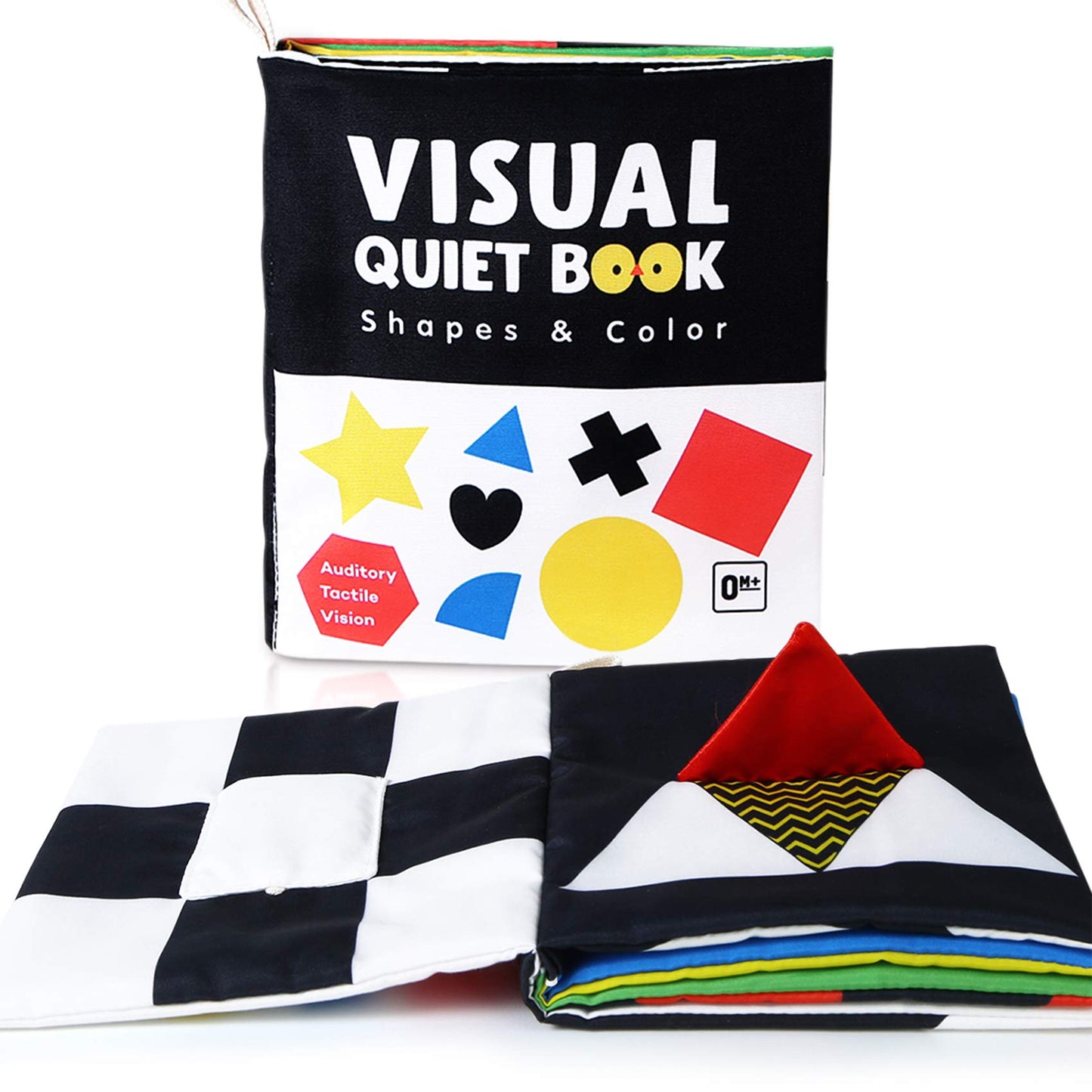 beiens Baby Books Toys, High Contrast Black and White, Non Toxic Fabric Touch and Feel Crinkle Cloth ,Early Educational Stimulat